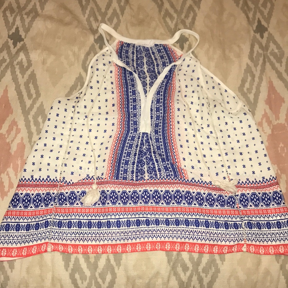Lush flowy blouse - red white and blue